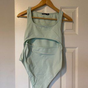 Nasty Gal Cutout Bodysuit in seafoam green/mint